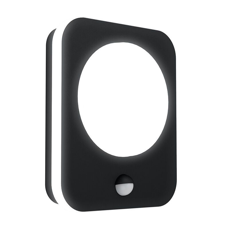 Aluminiowy nowoczesny kinkiet zewnętrzny z czujnikiem ruchu czarny, Luut, 9W, 3000K LED, IP44