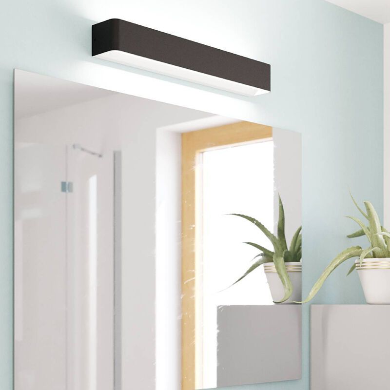 Aluminiowy nowoczesny kinkiet łazienkowy czarny, Rafael, 26,5W, 3000K LED, IP44 Aluminiowy nowoczesny kinkiet łazienkowy czarny, Rafael, 26,5W, 3000K LED, IP44