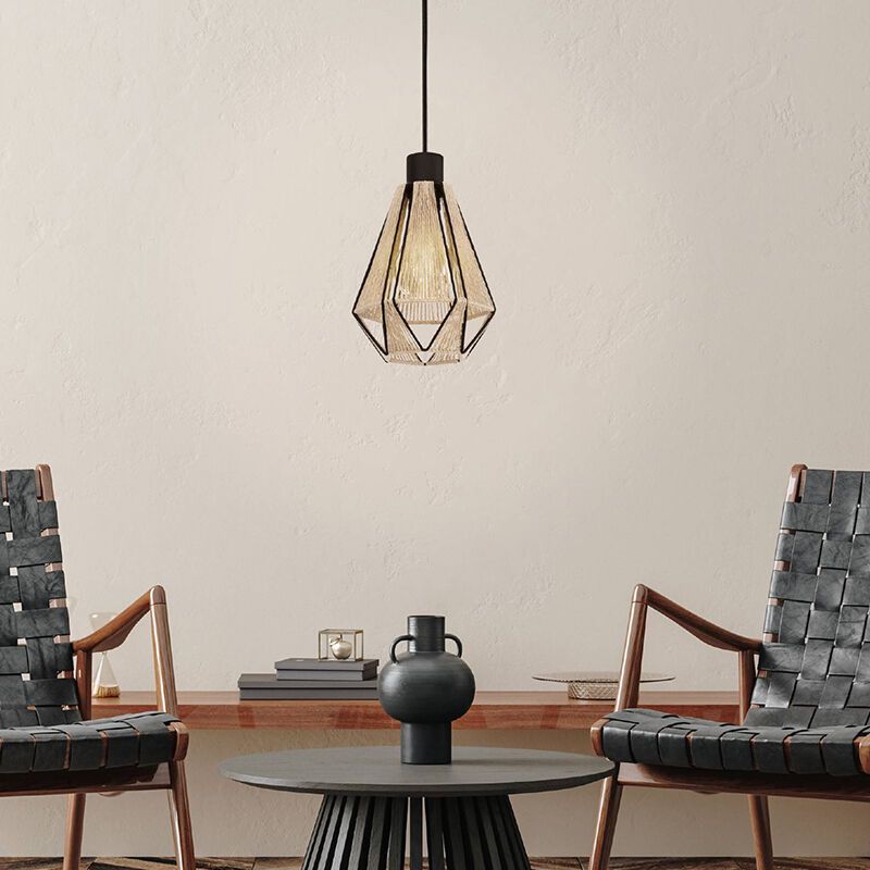 Stalowa rustykalna lampa wisząca brązowa, Yessica