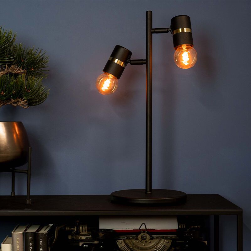 Aluminiowa lampa stołowa czarna, Jelger, z przełącznik Aluminiowa lampa stołowa czarna, Jelger, z przełącznik