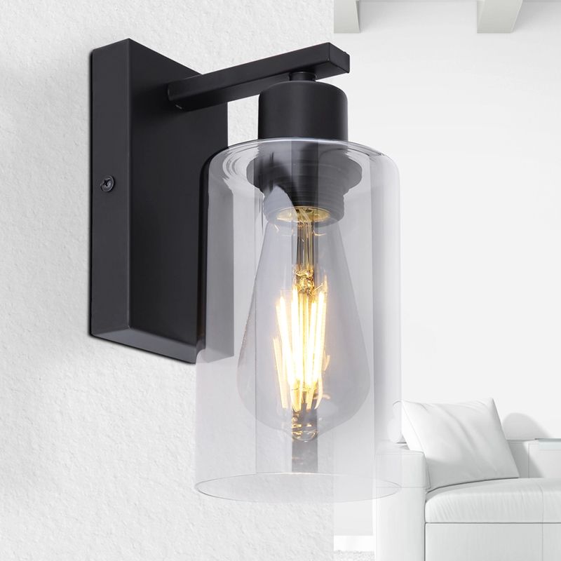 Szklany nowoczesny kinkiet czarny, Mariya