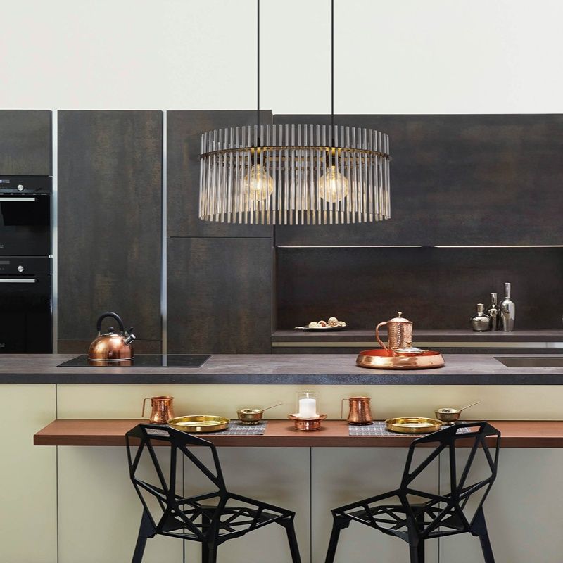 Szklana design lampa wisząca czarna, Genelva