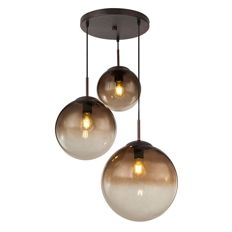 Szklana design lampa wisząca bursztynowa, Novia Szklana design lampa wisząca bursztynowa, Novia