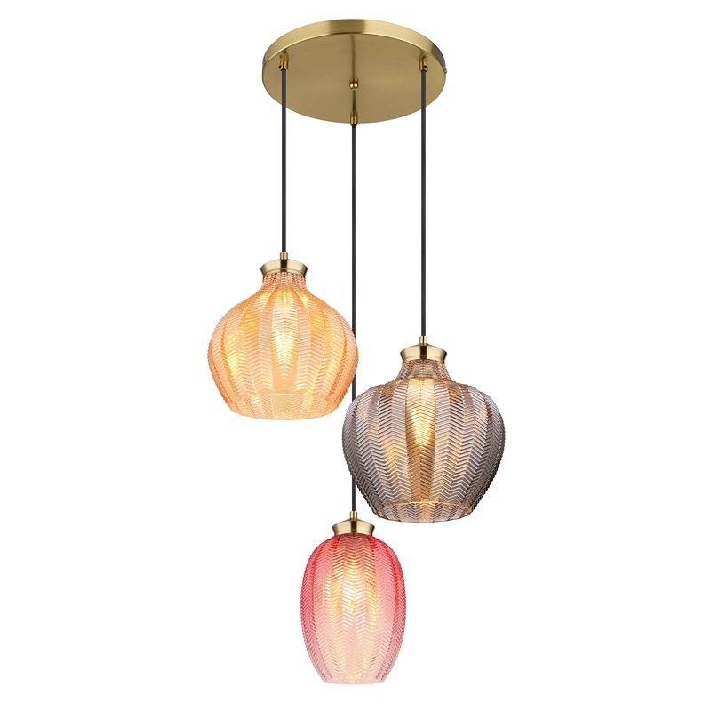 Szklana design lampa wisząca wielokolorowa, Jacomina Szklana design lampa wisząca wielokolorowa, Jacomina