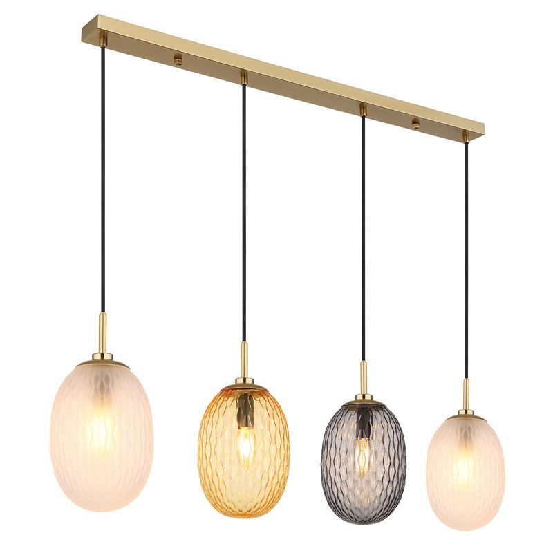 Szklana retro lampa wisząca wielokolorowa, Dilata