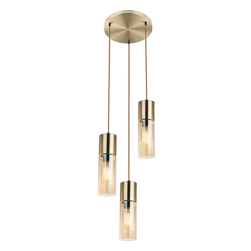 Szklana design lampa wisząca bursztynowa, Xena Szklana design lampa wisząca bursztynowa, Xena