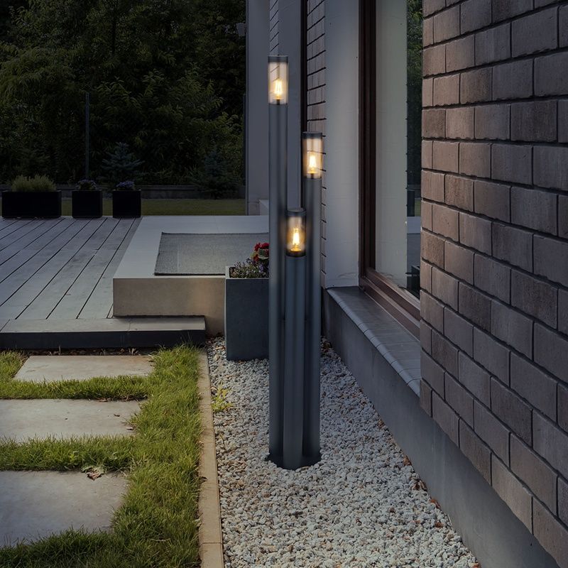 Stal Nierdzewna nowoczesna lampa zewnętrzna antracytowa, Bodil, IP44
