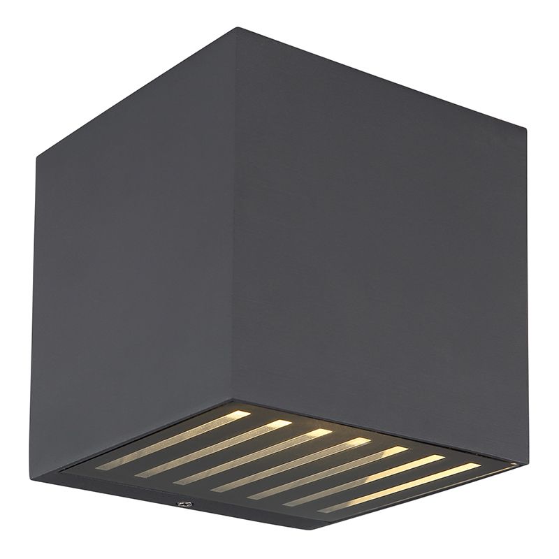 Aluminiowy nowoczesny kinkiet up down antracytowy, Moesha, 6W, 3000K LED, IP54