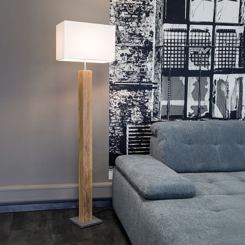 Drewniana lampa stojąca rustykalna, Giomar Drewniana lampa stojąca rustykalna, Giomar