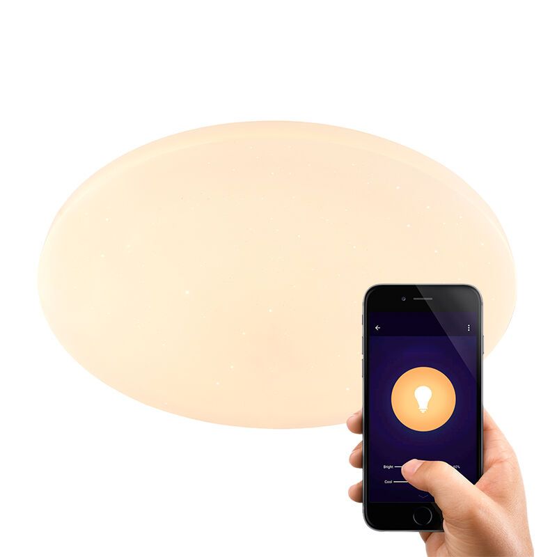 Metalowa nowoczesna inteligentna lampa sufitowa biała, Helena, 30W, regulowana ciepła do zimnej bieli LED