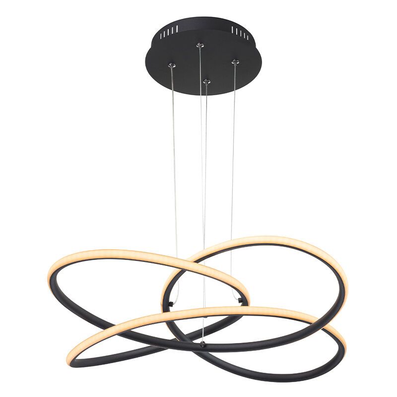 Plastikowa nowoczesna lampa wisząca czarna, Polina, 30W, 3000K LED Plastikowa nowoczesna lampa wisząca czarna, Polina, 30W, 3000K LED