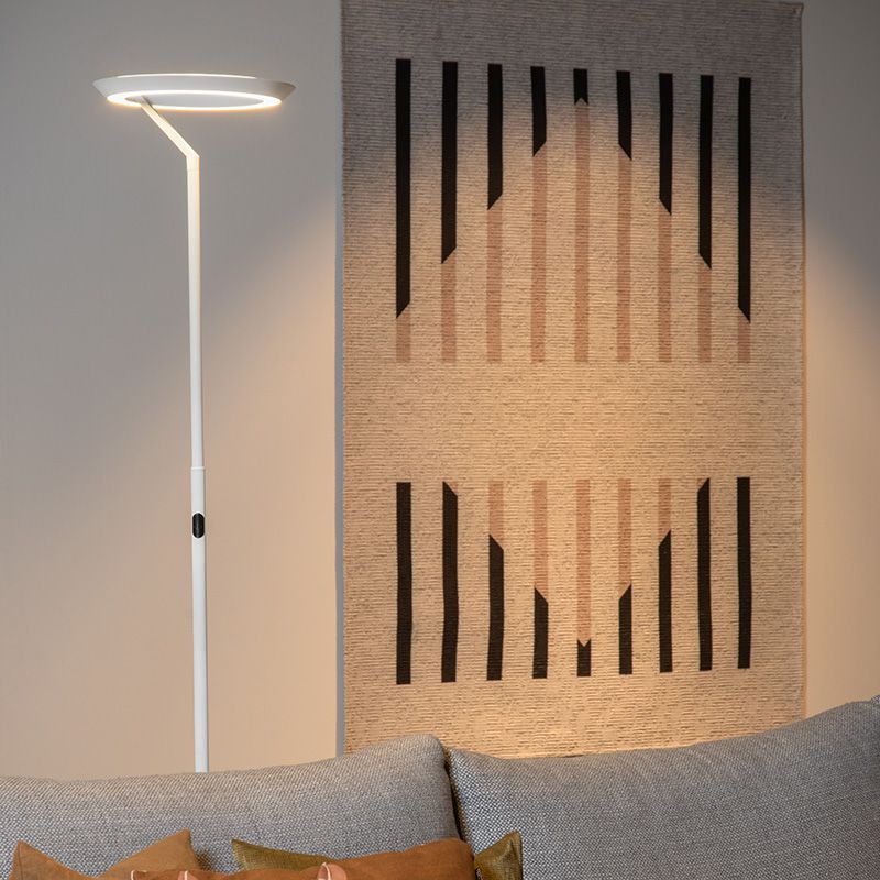 Biała lampa stojąca nowoczesna, Celeste, 21W, 2700K LED, z dotykowy ściemniacz Biała lampa stojąca nowoczesna, Celeste, 21W, 2700K LED, z dotykowy ściemniacz