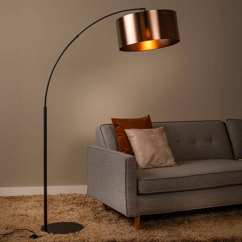 Rdzawa lampa stojąca łukowa nowoczesna, Rankos, z przełącznik Rdzawa lampa stojąca łukowa nowoczesna, Rankos, z przełącznik