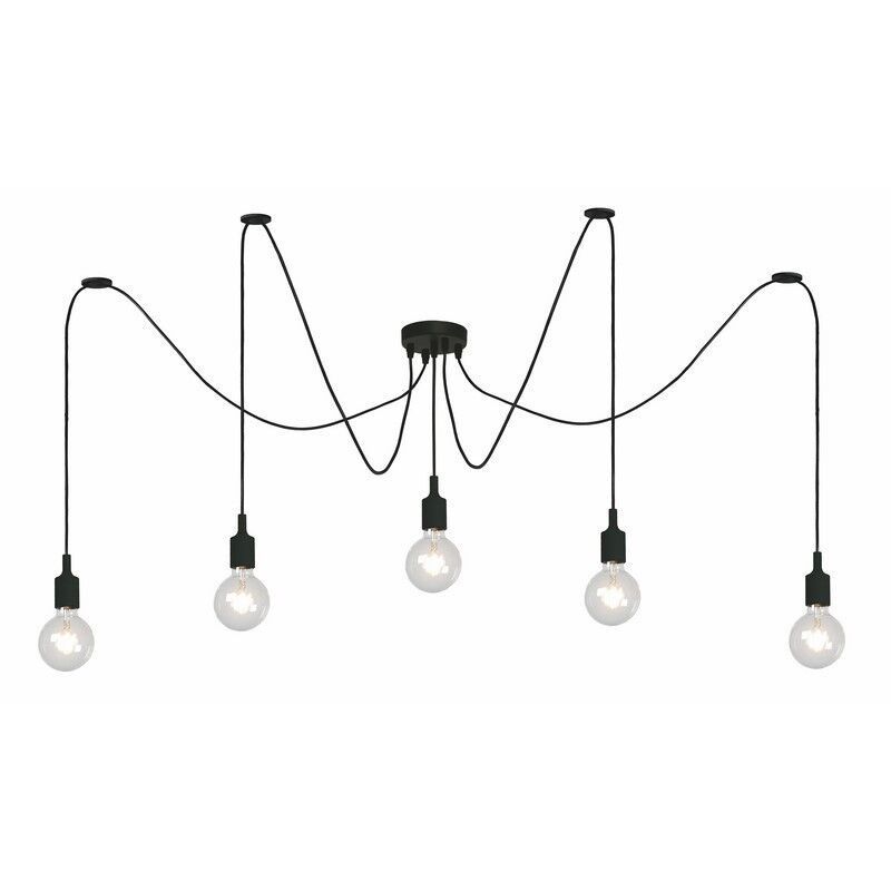 Czarna lampa wisząca nowoczesna, Fix