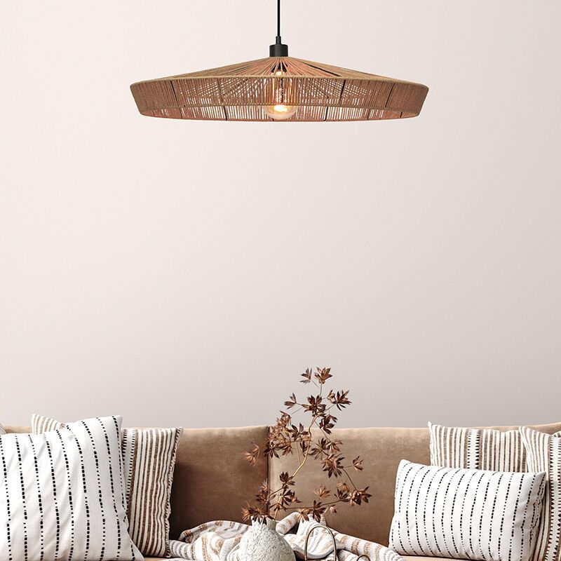 Rattanowa lampa wisząca nad stół do jadalni drewniana, Yunkai Rattanowa lampa wisząca nad stół do jadalni drewniana, Yunkai