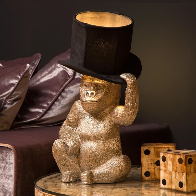 Złota lampa stołowa retro, Extravaganza Gust, z przełącznik