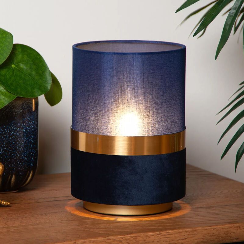 Niebieska lampa stołowa retro, Tusse, z przełącznik Niebieska lampa stołowa retro, Tusse, z przełącznik