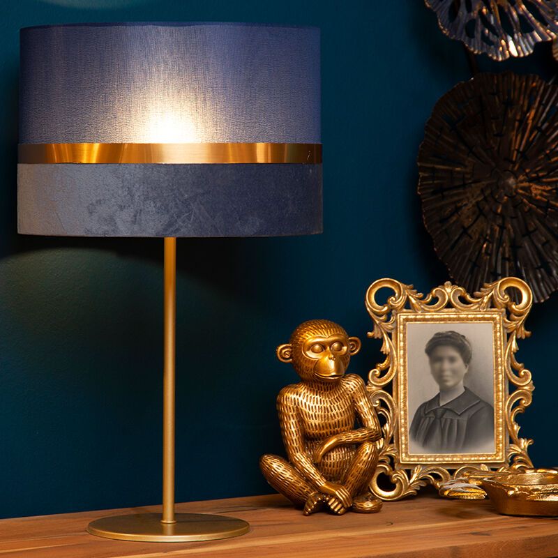 Niebieska lampa stołowa retro, Extravaganza Tusse, z przełącznik Niebieska lampa stołowa retro, Extravaganza Tusse, z przełącznik