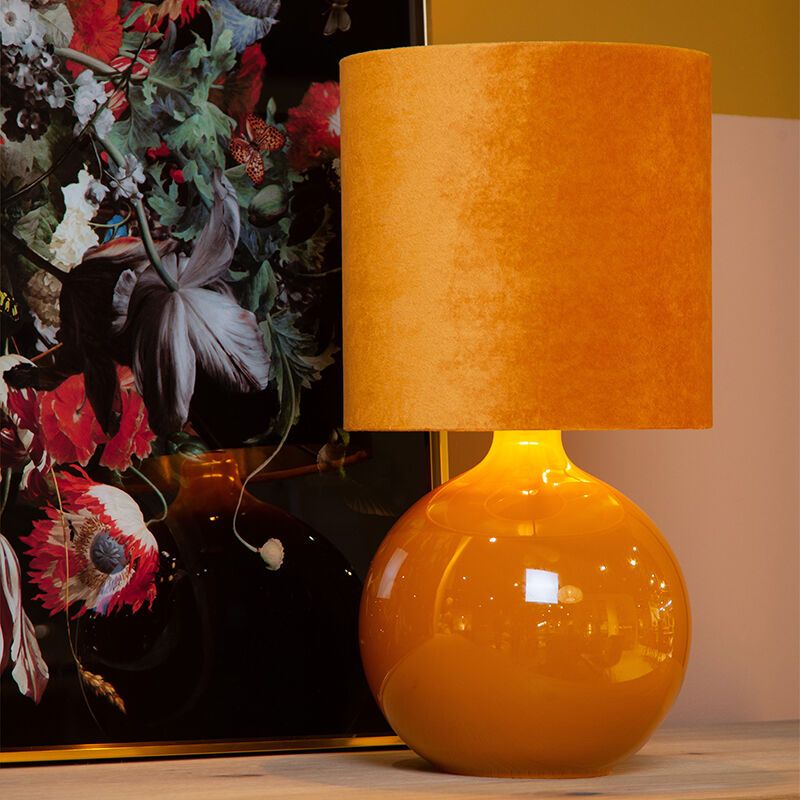 Żółta lampa stołowa retro, Esterad, z przełącznik Żółta lampa stołowa retro, Esterad, z przełącznik