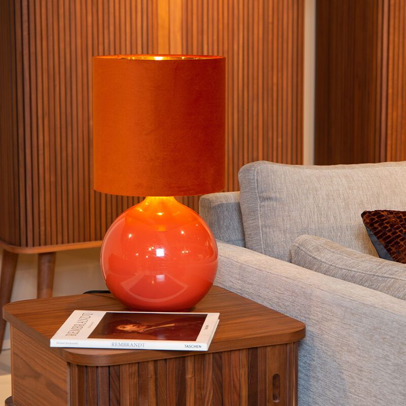 Pomarańczowa lampa stołowa retro, Esterad, z przełącznik Pomarańczowa lampa stołowa retro, Esterad, z przełącznik