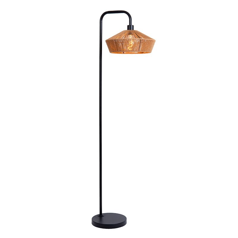 Papierowa lampa stojąca brązowa, Yunkai, z przełącznik Papierowa lampa stojąca brązowa, Yunkai, z przełącznik