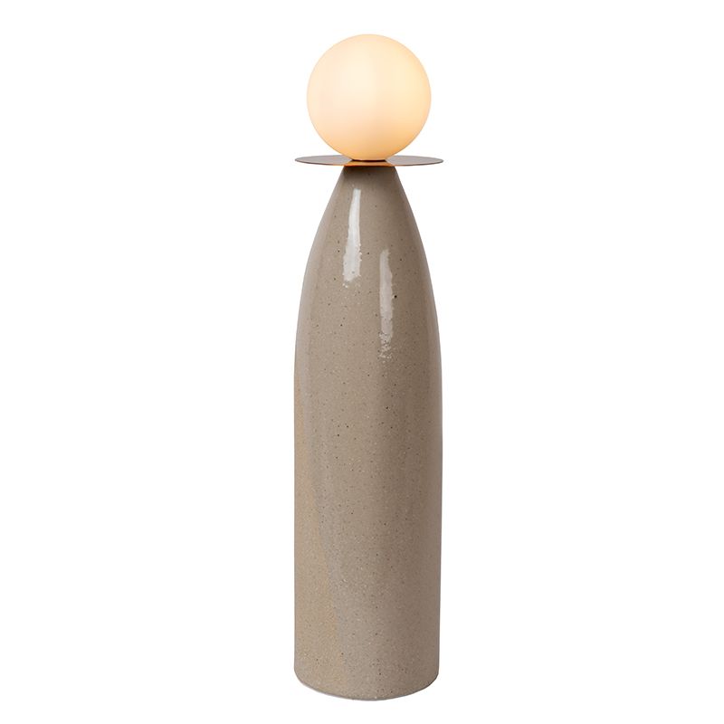 Ceramiczna lampa stołowa szara, Figaro, z przełącznik Ceramiczna lampa stołowa szara, Figaro, z przełącznik