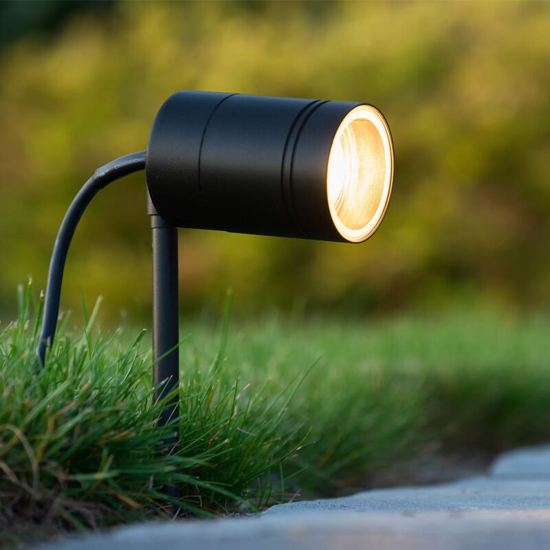Czarna lampa dogruntowa nowoczesna, Arne, IP44