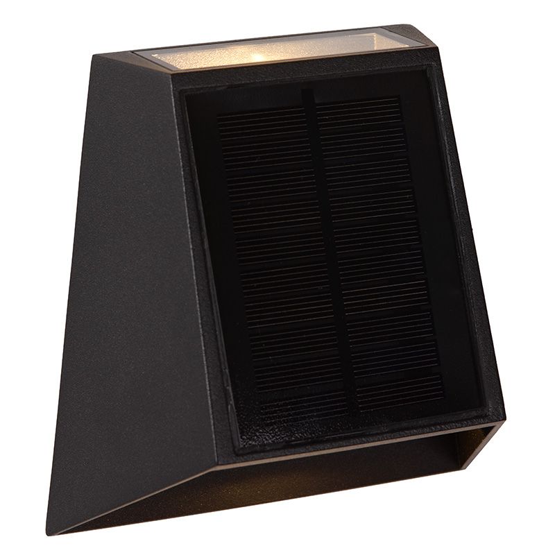 Czarny kinkiet solarny zewnętrzny nowoczesny, Luton, 1W, 2700K LED, IP54
