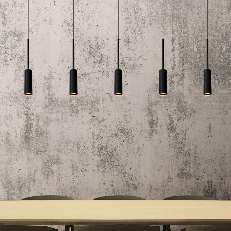 Czarna lampa wisząca nowoczesna, Tubule