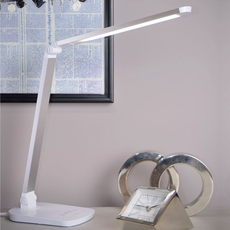 Biała lampa biurkowa nowoczesna, Vario, 8W, 2700K LED Biała lampa biurkowa nowoczesna, Vario, 8W, 2700K LED