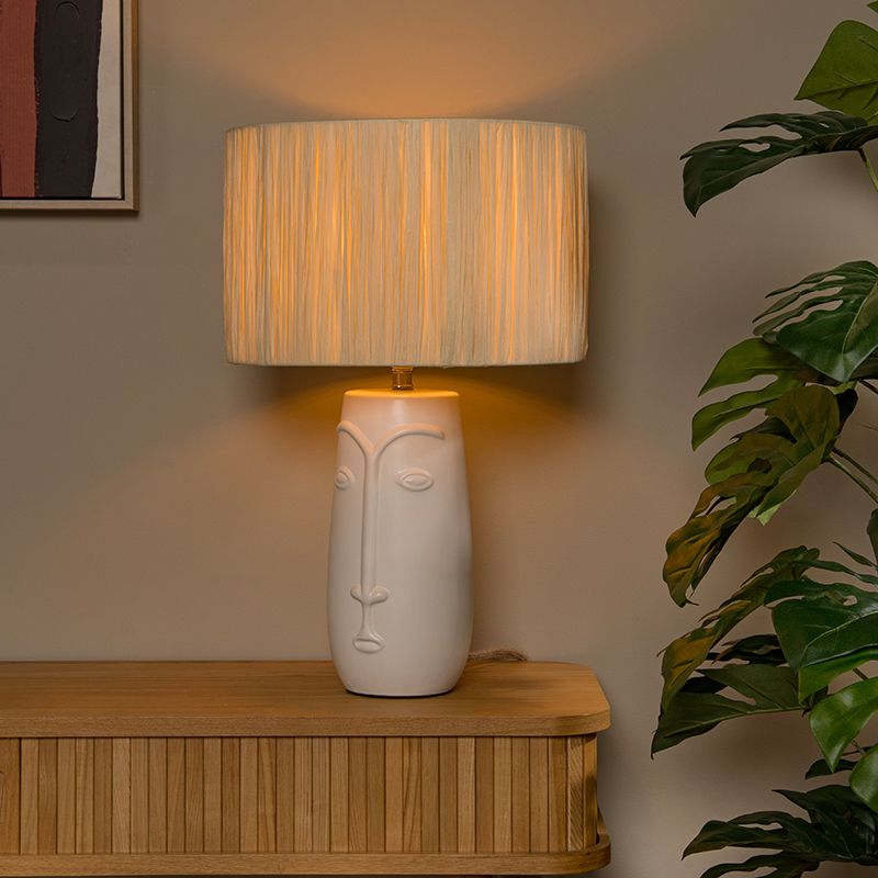 Ceramiczna lampa stołowa biała, Viso, z przełącznik Ceramiczna lampa stołowa biała, Viso, z przełącznik