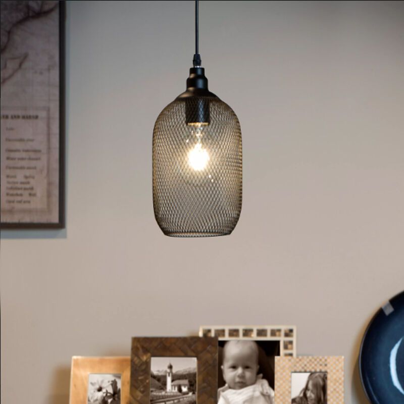 Czarna lampa wisząca retro, Mesh Czarna lampa wisząca retro, Mesh