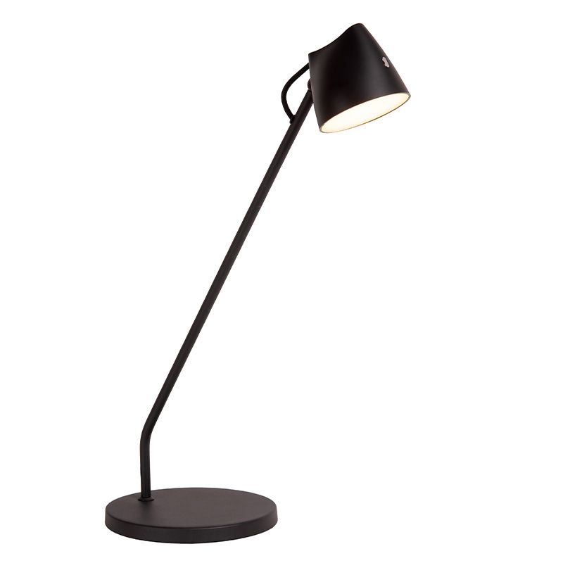 Czarna lampa stołowa rustykalna, Milne, 6W, 2700K LED, z dotykowy ściemniacz
