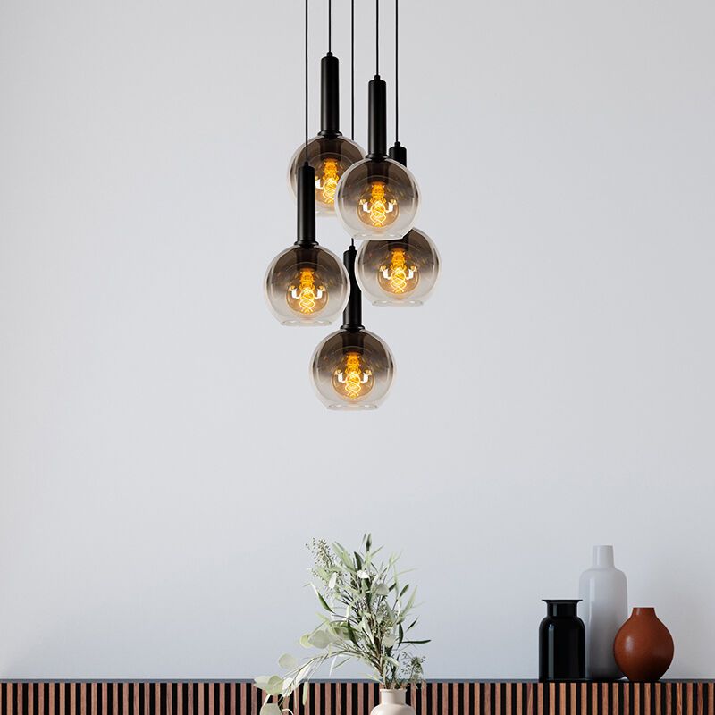 Czarna lampa wisząca nowoczesna, Marius