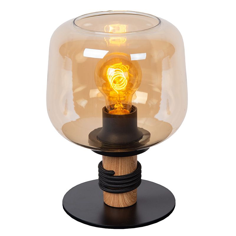 Bursztynowa lampa stołowa retro, Ilona, z przełącznik Bursztynowa lampa stołowa retro, Ilona, z przełącznik