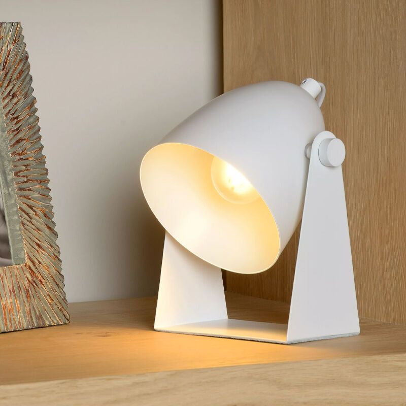 Biała lampa stołowa nowoczesna, Chago, z przełącznik Biała lampa stołowa nowoczesna, Chago, z przełącznik