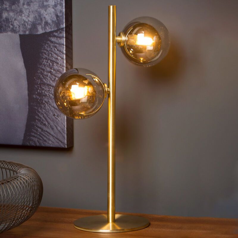 Złota lampa stołowa retro, Tycho, z przełącznik Złota lampa stołowa retro, Tycho, z przełącznik