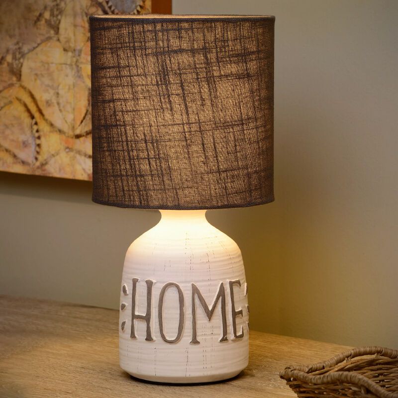 Ceramiczna lampa stołowa biała, Cosby, z przełącznik Ceramiczna lampa stołowa biała, Cosby, z przełącznik