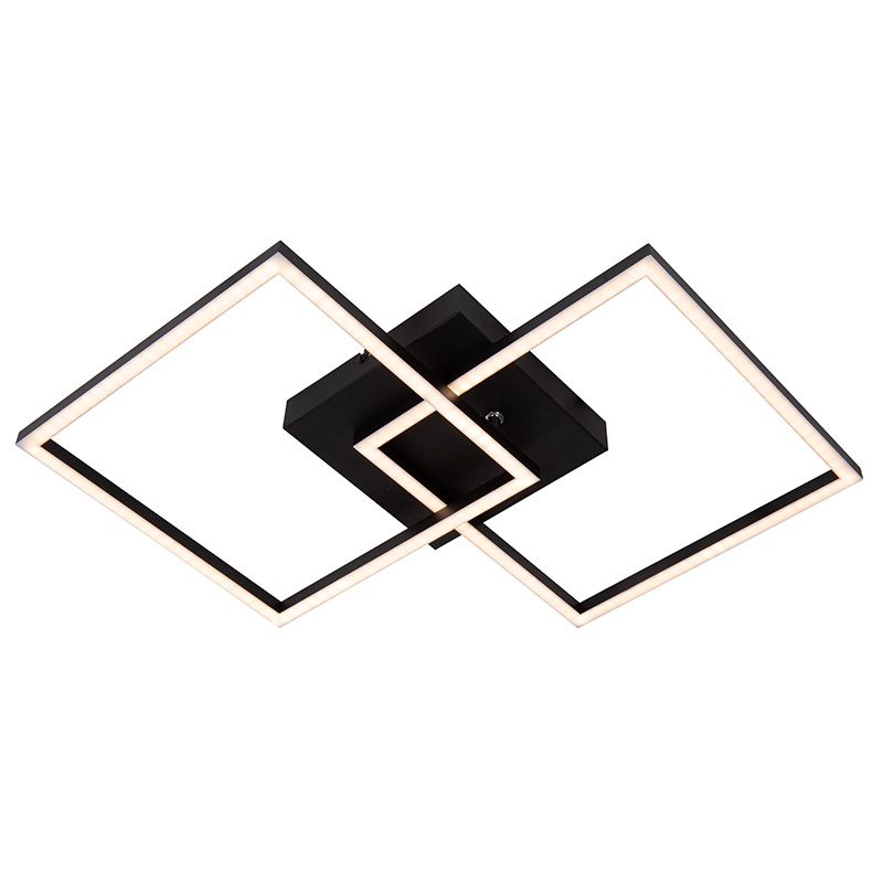 Czarny plafon sufitowy nowoczesny, Arianne, 23W, white switch LED