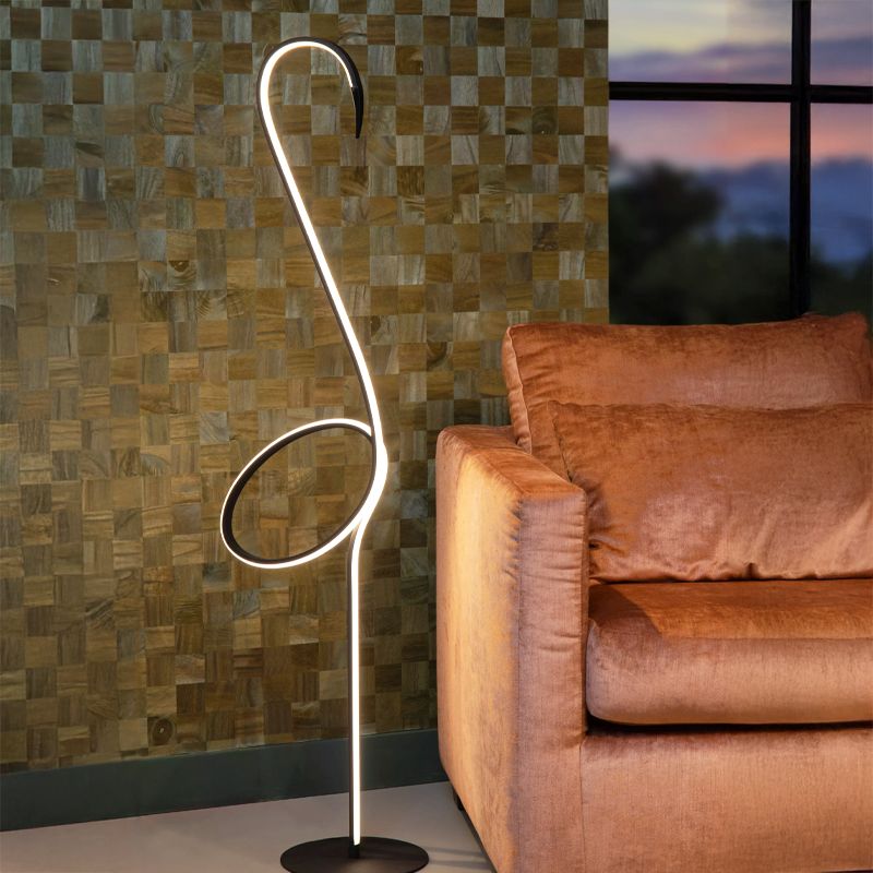 Czarna lampa stojąca nowoczesna, Flamingo, 14W, RGB LED, z pilot Czarna lampa stojąca nowoczesna, Flamingo, 14W, RGB LED, z pilot