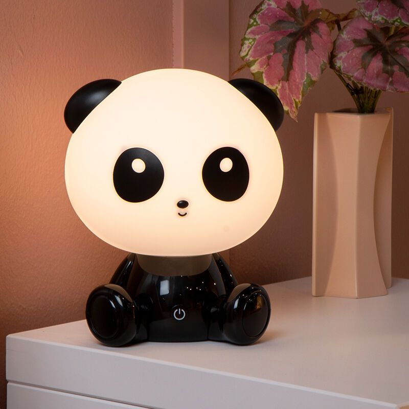 Czarna lampa stołowa dla dzieci, Dodo Panda, 3W, 4000K LED