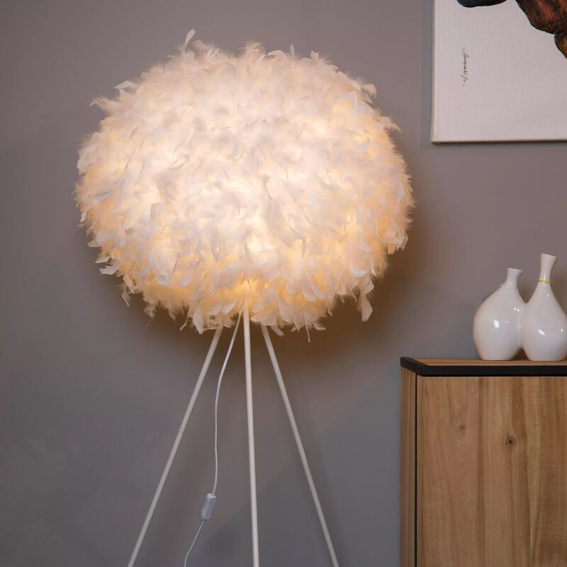 Biała lampa stojąca nowoczesna, Goosy, z przełącznik Biała lampa stojąca nowoczesna, Goosy, z przełącznik