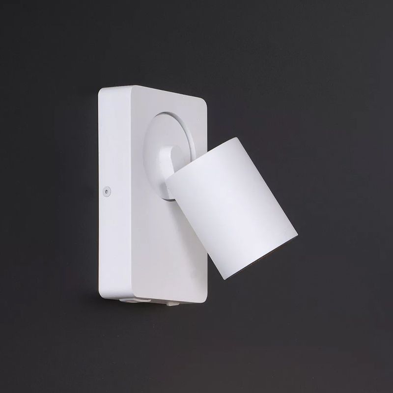 Biały reflektor ścienny nowoczesny, Nigel, z przełącznik Biały reflektor ścienny nowoczesny, Nigel, z przełącznik