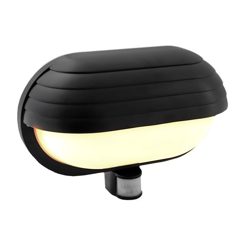 Plastikowy kinkiet zewnętrzny z czujnikiem ruchu czarny, Killian, IP44