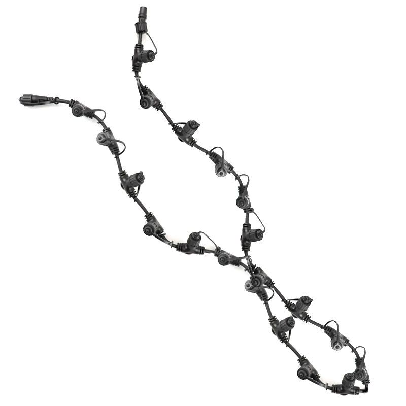 2m czarny kabel dystrybucyjny, z 20 wyjściami