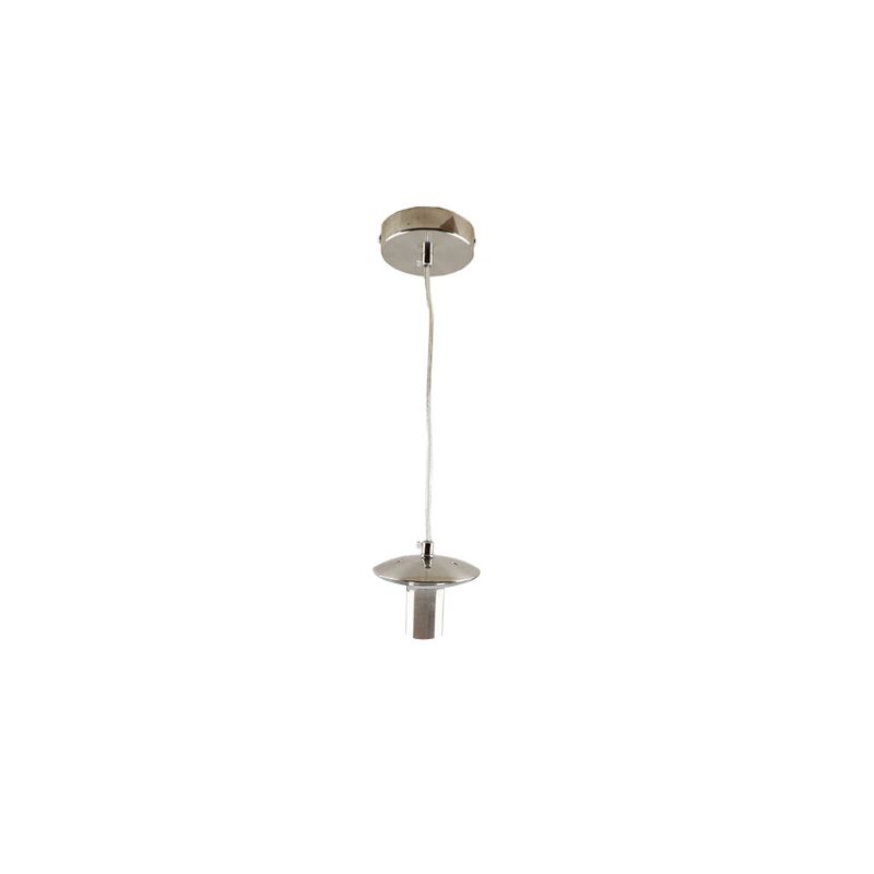 Metalowa lampa wisząca bez abażur niklowa, Minne Metalowa lampa wisząca bez abażur niklowa, Minne