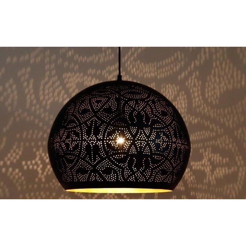Filigranowa orientalna lampa wisząca czarna, Kenza Filigranowa orientalna lampa wisząca czarna, Kenza