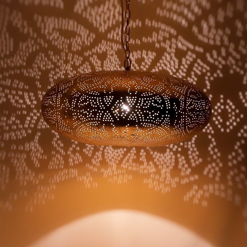 Filigranowa orientalna lampa wisząca złota, Zina Filigranowa orientalna lampa wisząca złota, Zina