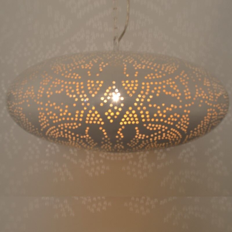 Filigranowa orientalna lampa wisząca biała, Zina Filigranowa orientalna lampa wisząca biała, Zina