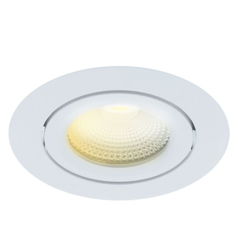 Biała oprawa sufitowa wpuszczana aluminiowa, Wimke, 5W, dim to warm LED, IP44